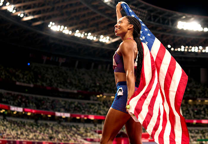 2020 Summer Olympics: Allyson Felix after Women’s 400M Final at Tokyo Olympic Stadium.